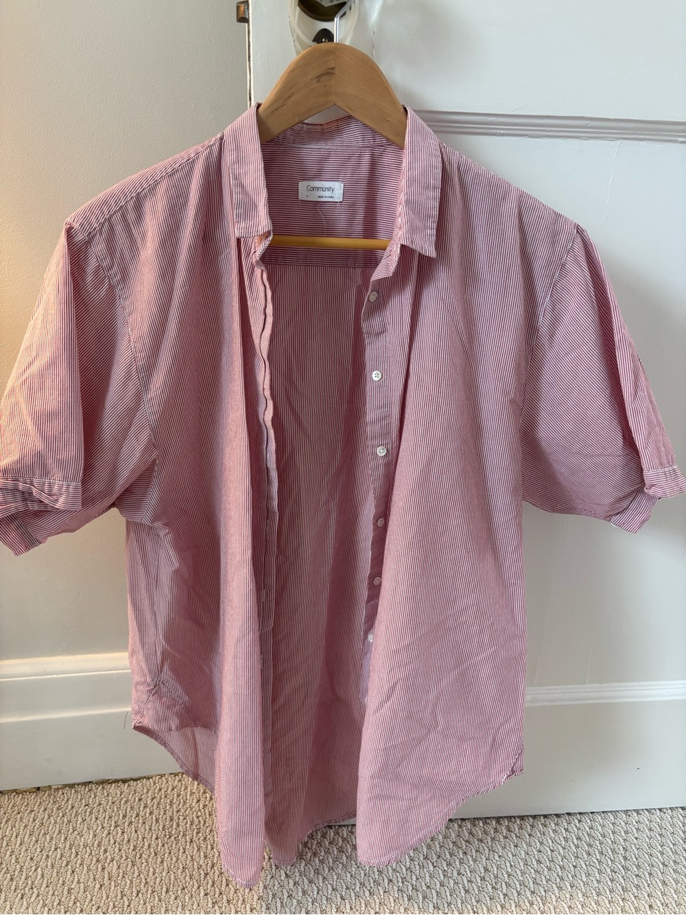 Aritzia Pink Short-Sleeve Button Down Shirt